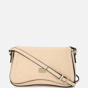 Van Heusen Cream Crossbody with Black Trim and Gold Hardware